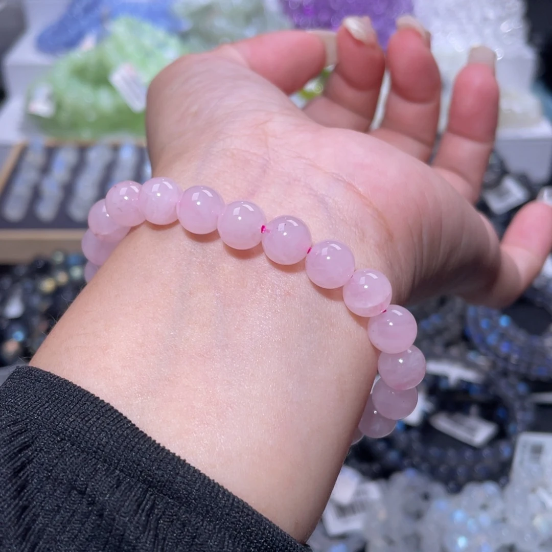 水晶手链未镶嵌马粉手链8.5mm