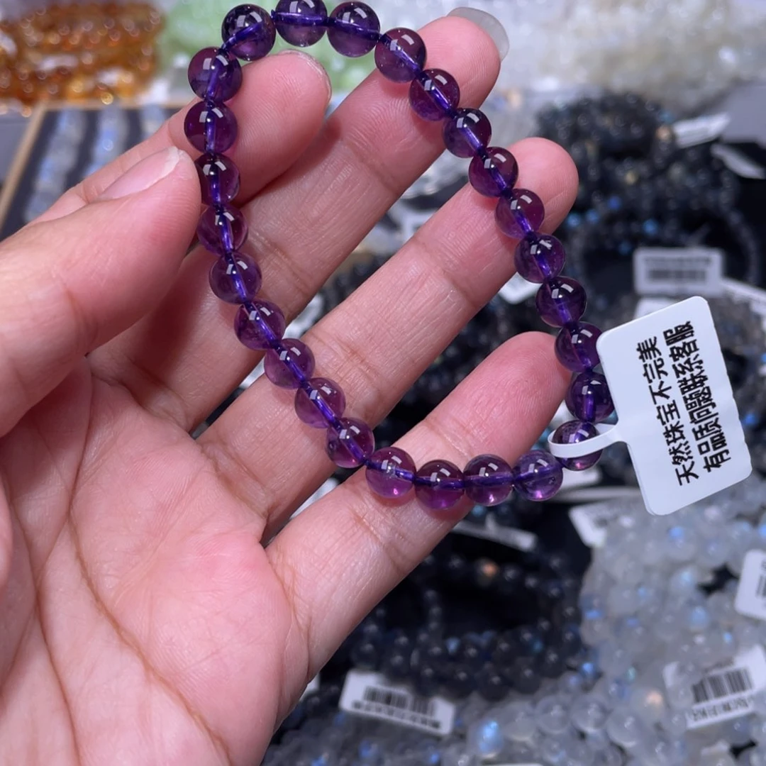 水晶手链未镶嵌乌拉圭紫水晶手链7.2m