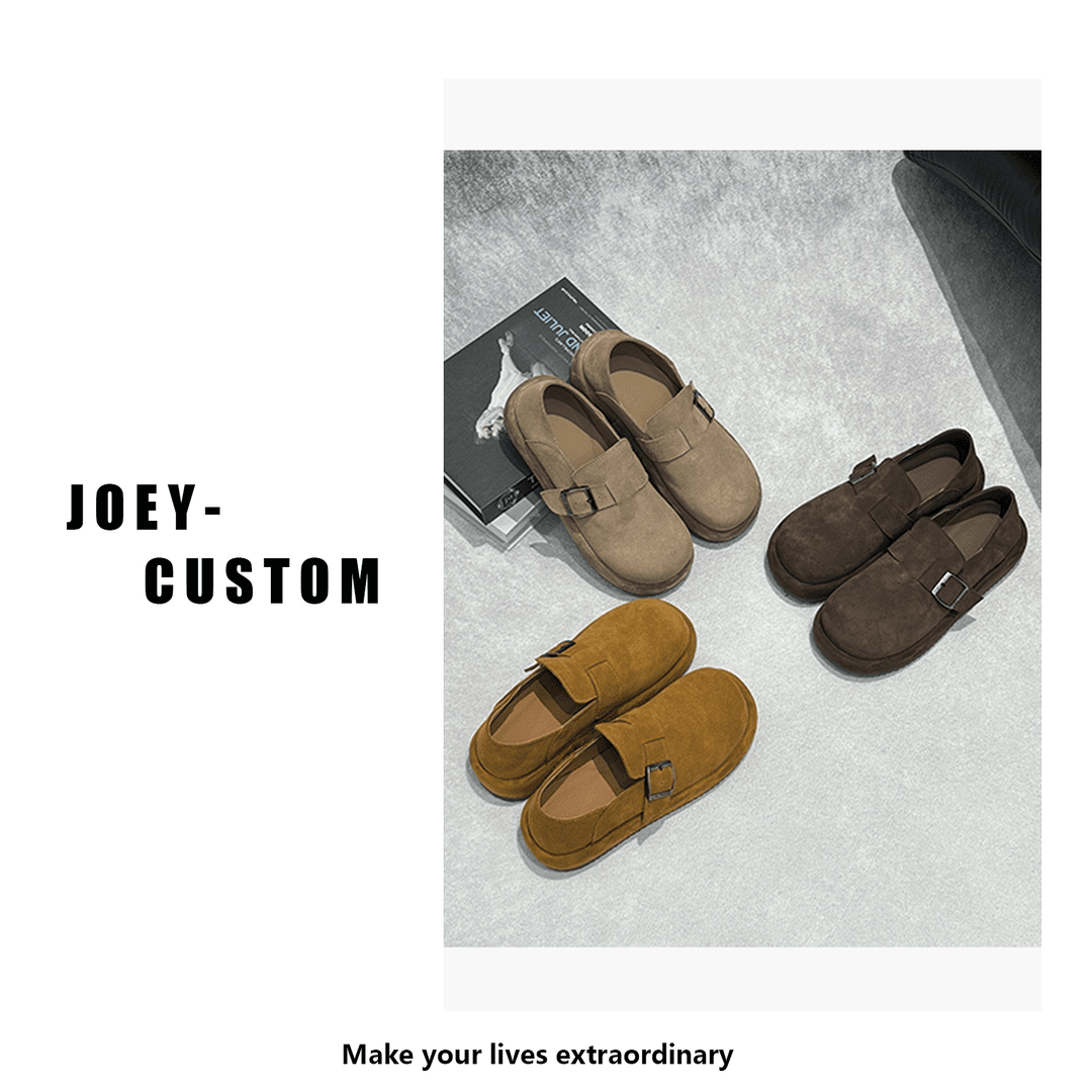 JOEY | 早秋森系复古磨砂真皮勃肯鞋女舒适一脚蹬时尚单鞋 60008