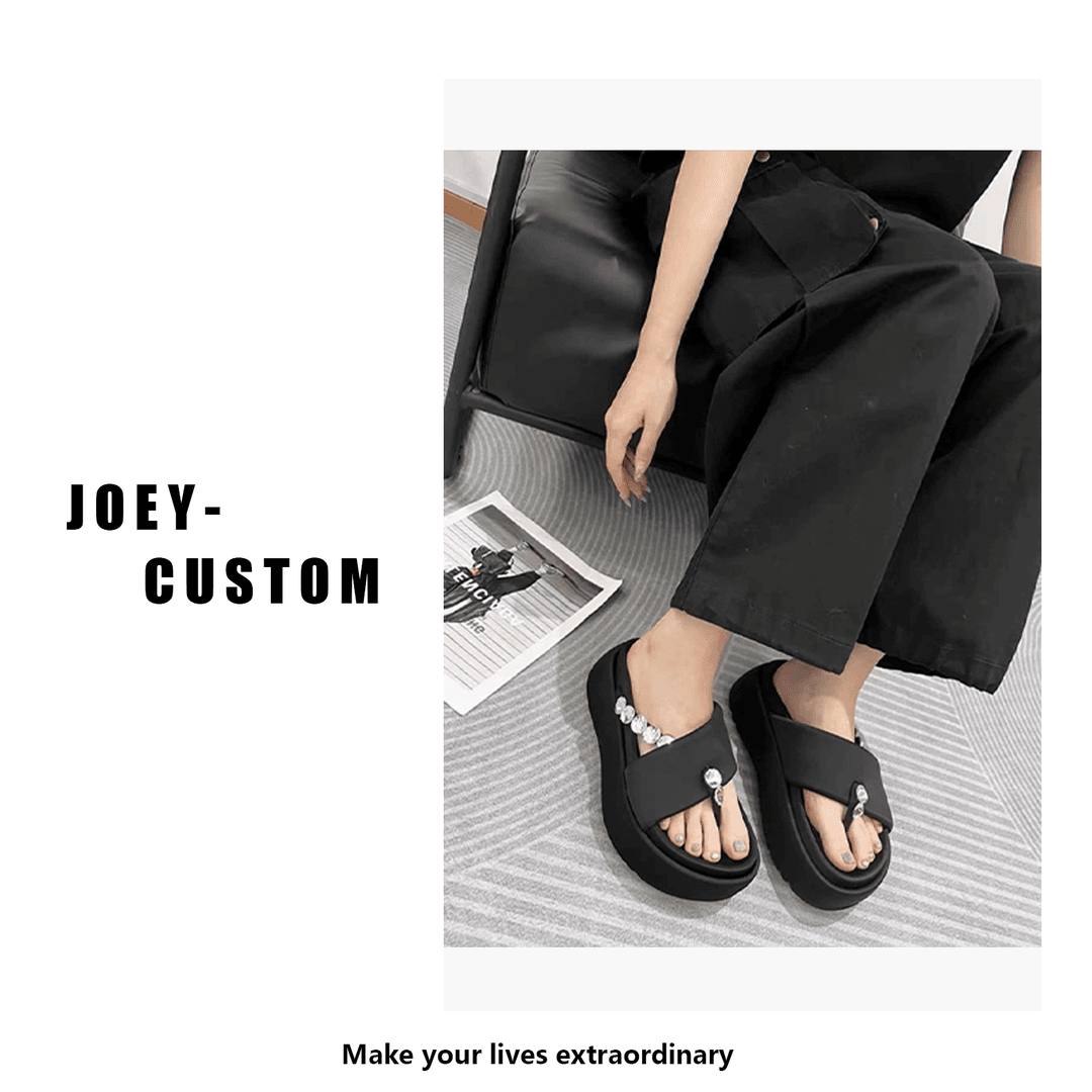 JOEY | 【鹿鹿可可泡芙】高级定制款厚底舒适水钻夹趾拖女 201/918