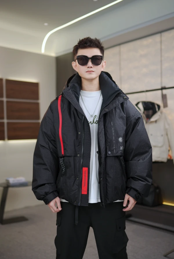 【2Cingo潮品】易麦冬季时尚白鸭绒宽松潮牌户外机能短款保暖羽绒服