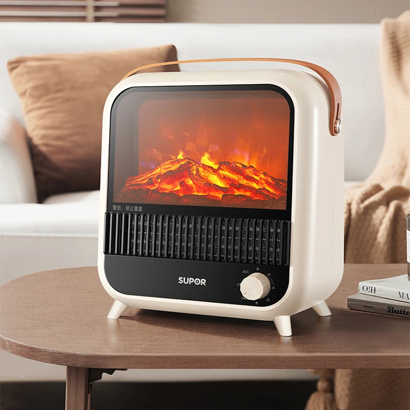 苏泊尔陶瓷取暖器仿真火焰壁炉电暖器家用室内外速热暖风机取暖器