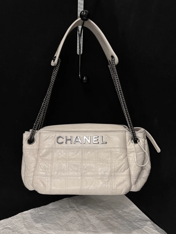 95新 Chanel/香奈儿 (K)chanel 白色单肩腋下包