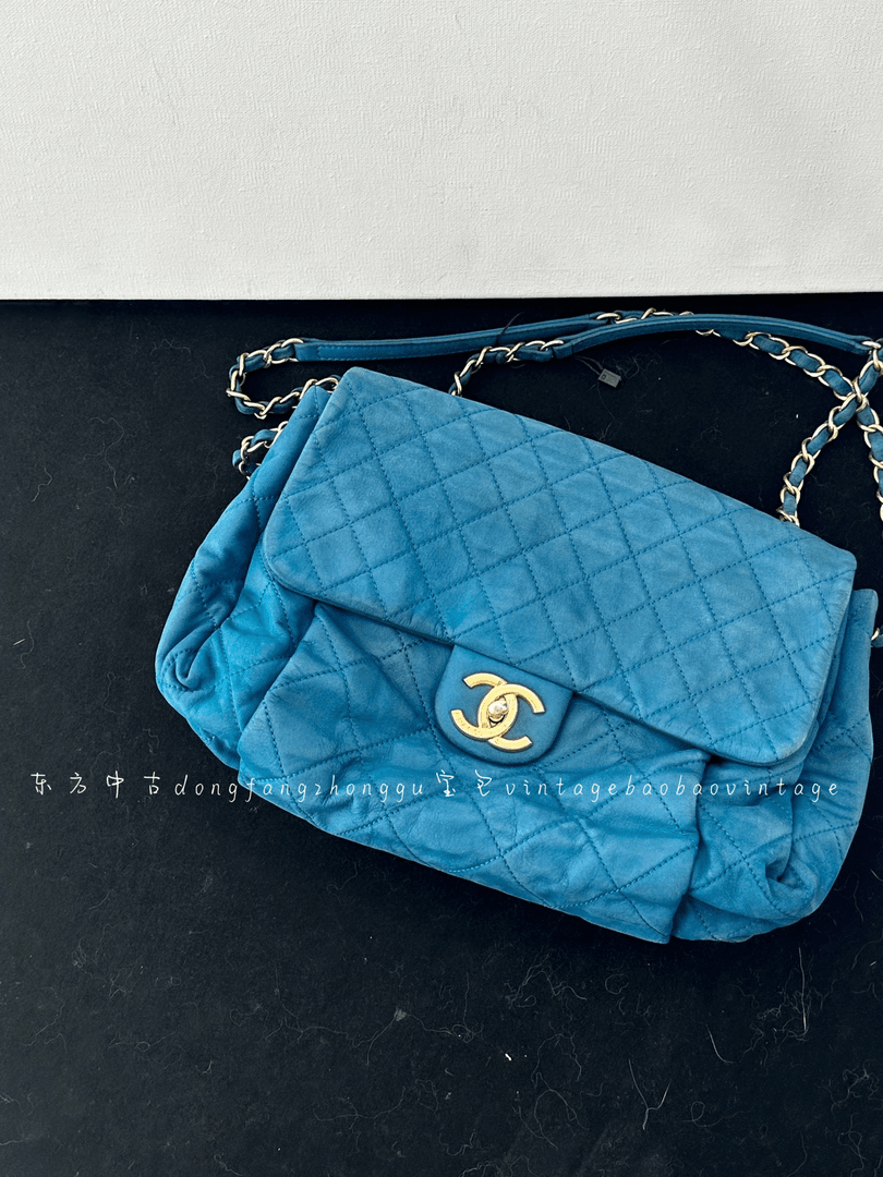 95新 Chanel/香奈儿 （K）chanel 蓝色单肩斜挎包