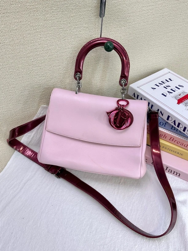 95新 DIOR/迪奥 dior粉色手提斜挎包