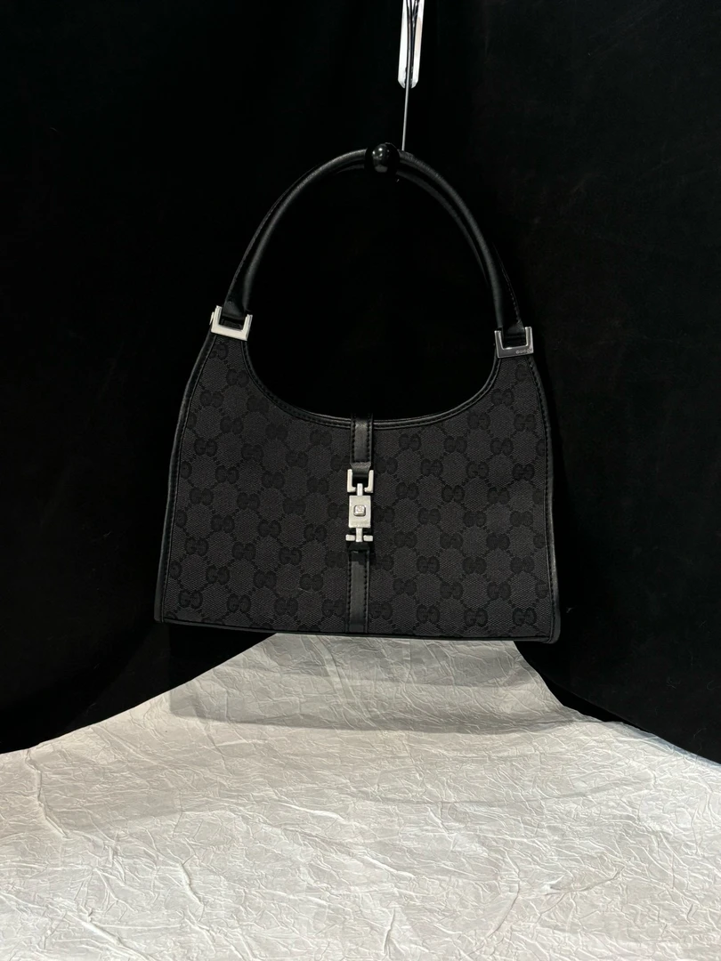 95新 GUCCI/古驰 gucci 黑色老花jk单肩包