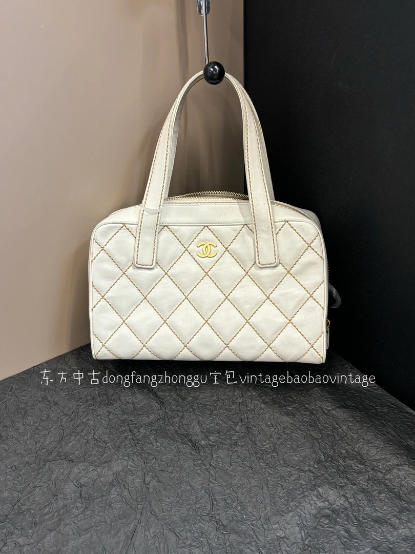 95新 Chanel/香奈儿 （K）chanel白色外缝线手提包