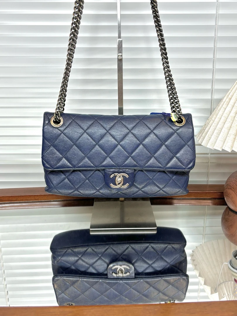 95新 Chanel/香奈儿 （K）chanel 海军蓝cf斜挎包