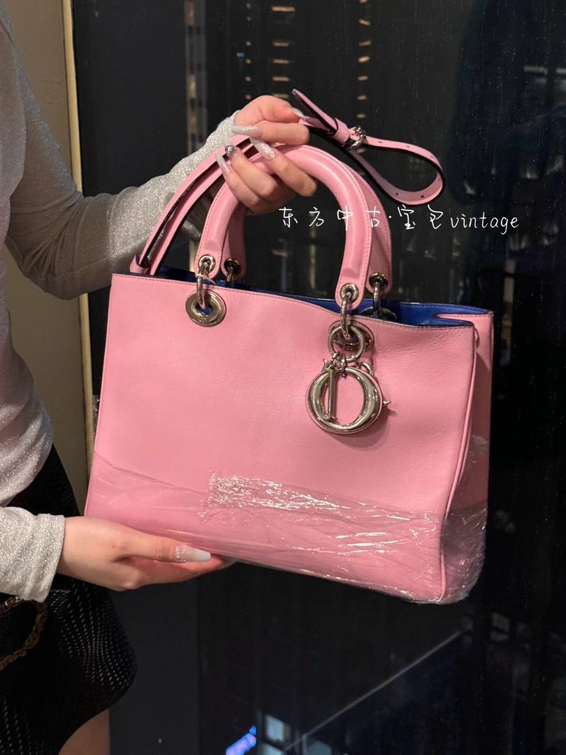95新 DIOR/迪奥 （K）dior 樱花粉vip手提斜挎包
