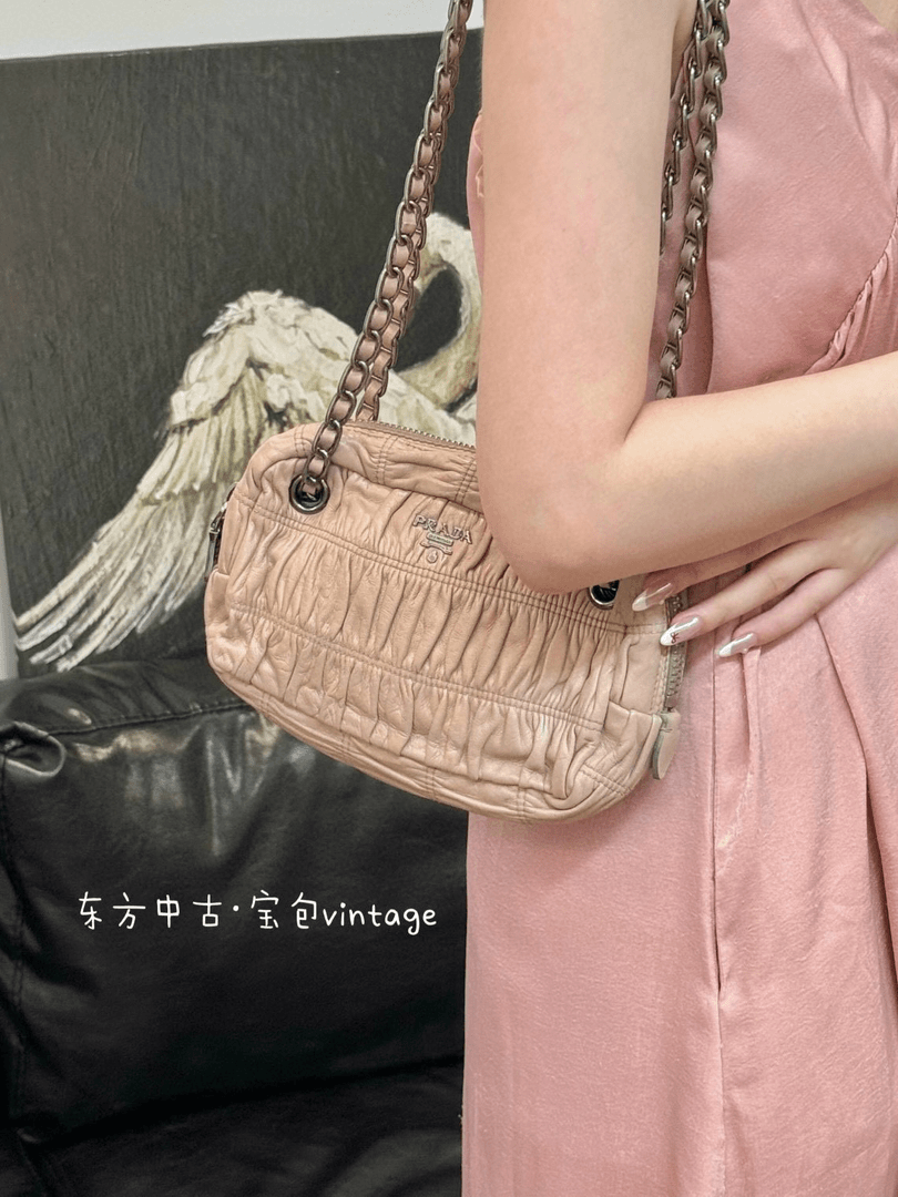 95新 Prada/普拉达 （K）prada 奶茶色相机单肩包