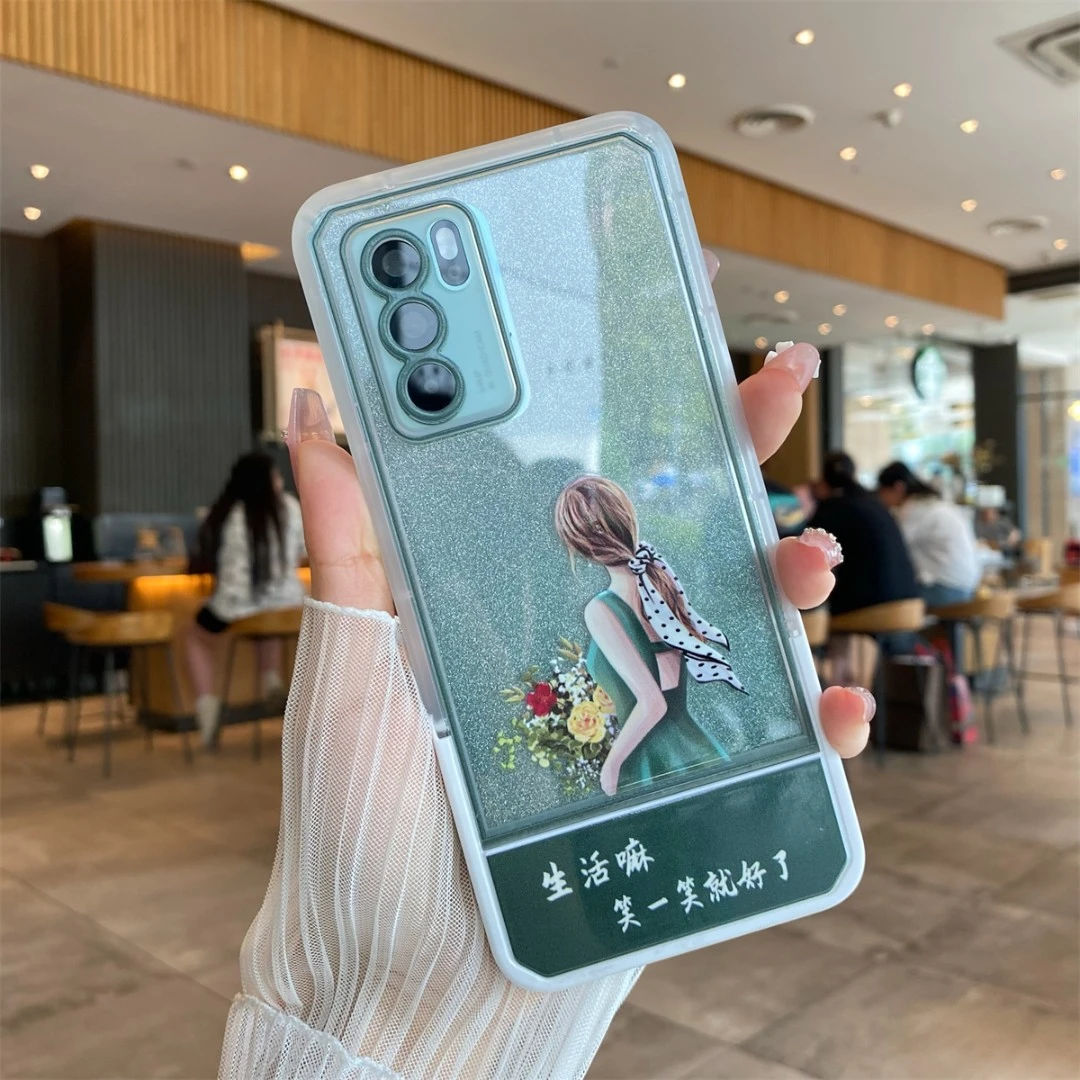 她的熊适用于OPPO Reno6pro手机壳全包防摔带支架创意唯美新款XYX