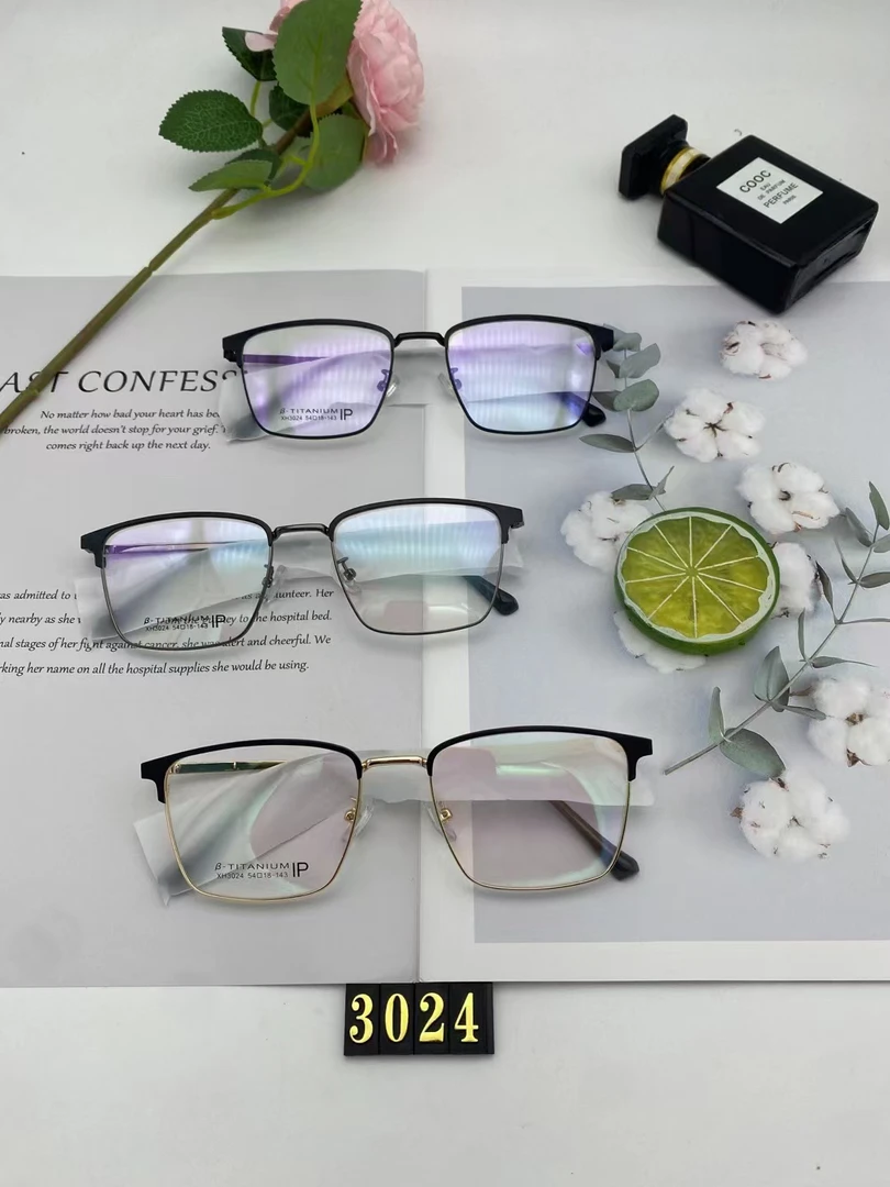 男式商务眉毛眼镜男士时尚超轻高清半框防辐射平光方框