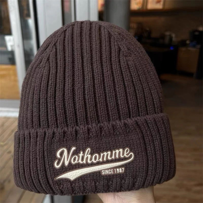 新款美式针织帽男女潮牌秋冬护耳帽毛线帽保暖百搭套头帽冷帽