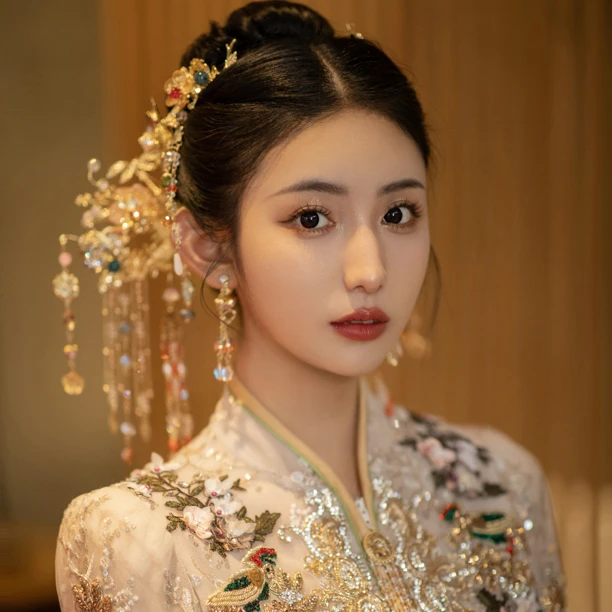 非金属仿珍珠婚庆饰品 新款精美古装新娘饰品X707