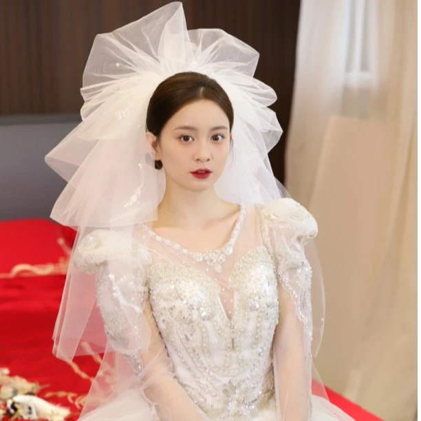 合金布艺婚庆饰品 新款精美头纱49