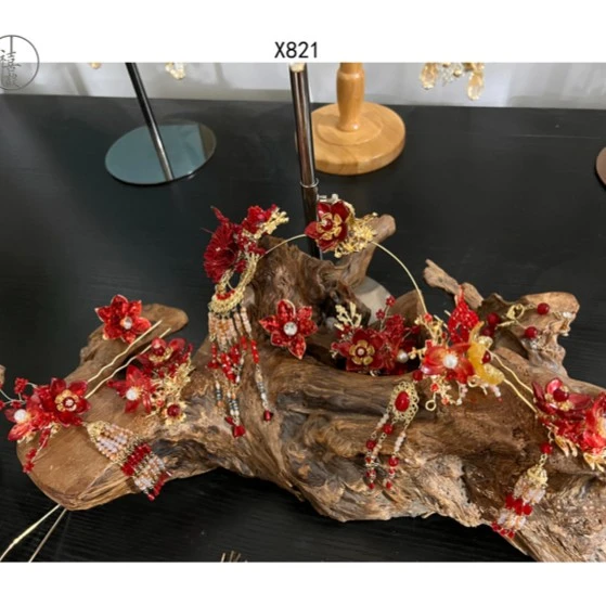 合金婚庆饰品 新款红色古装饰品X821