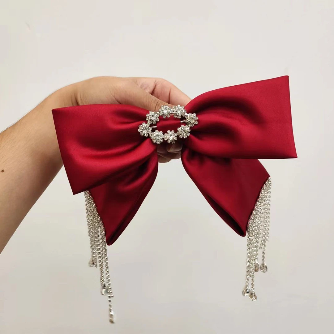 非金属布艺婚庆饰品 新款蝴蝶结钻条流苏新娘敬酒服饰品321