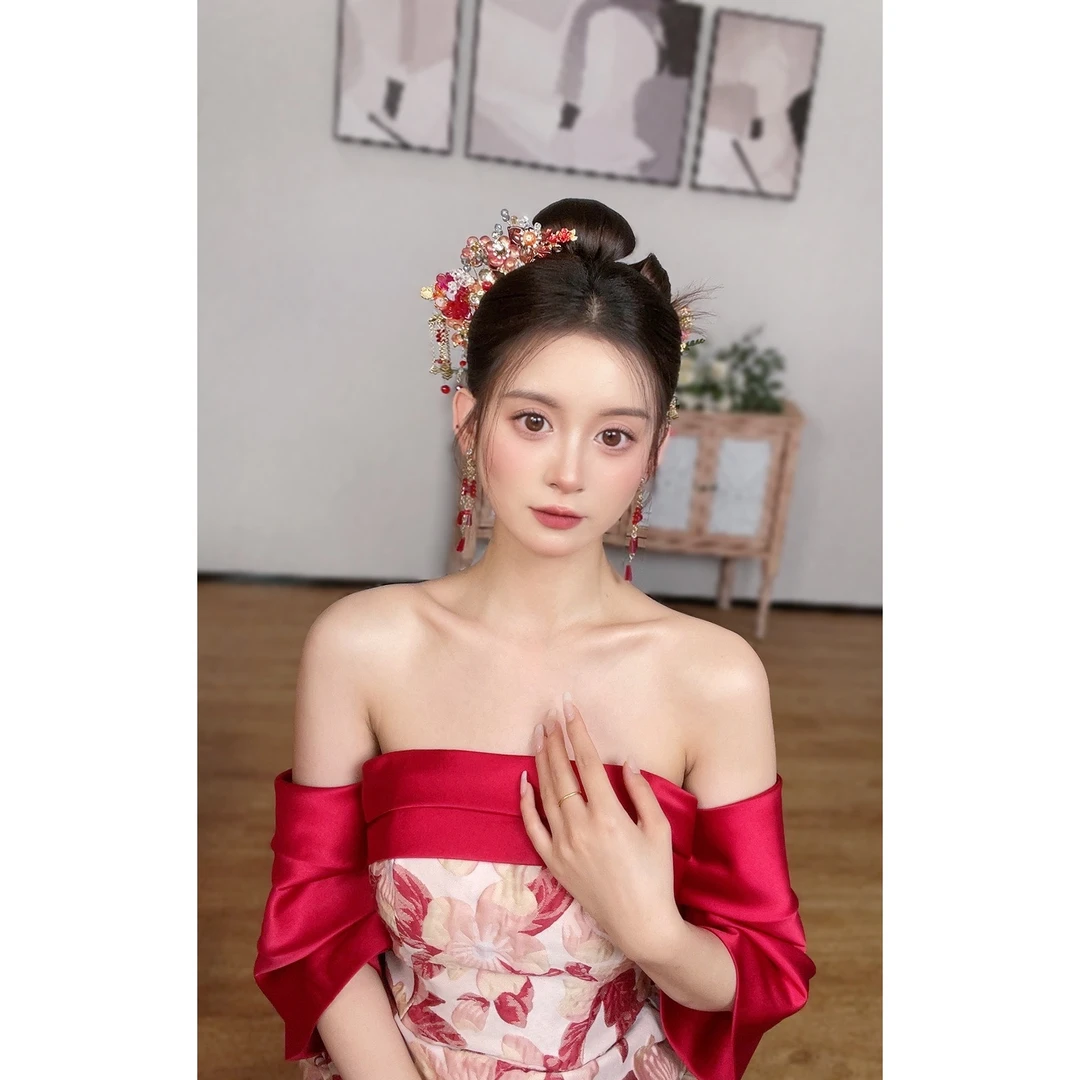 非金属婚庆饰品 新款新中式精美古风新娘饰品X1128