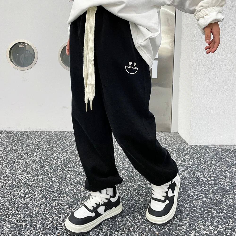 秋季新款前片笑脸儿童童装6-12岁洋气休闲卫裤 K-zb2120 简约童品