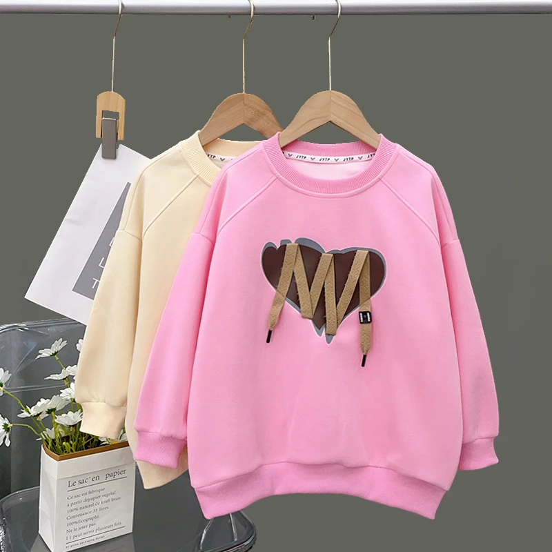 春秋新款前片爱心鞋带女童亲子装休闲长袖卫衣 W-zb1925 简约童品