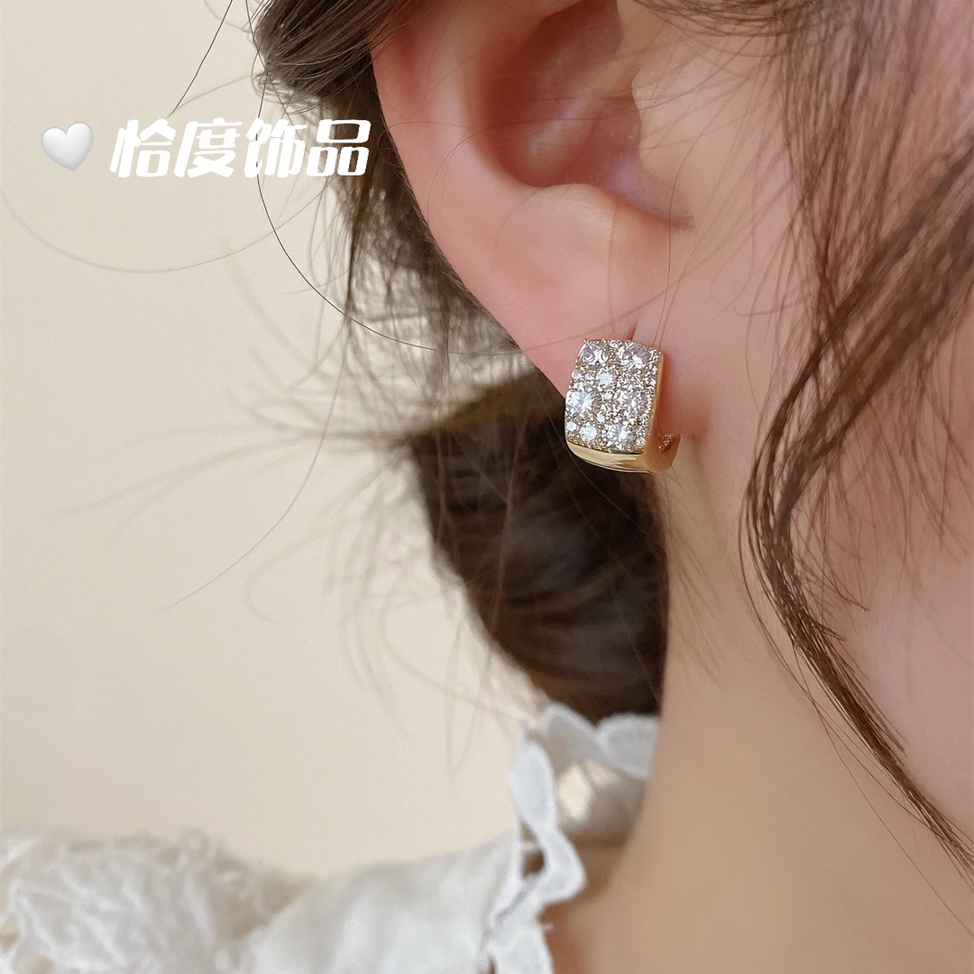 立体方形耳扣简约百搭轻奢高级感