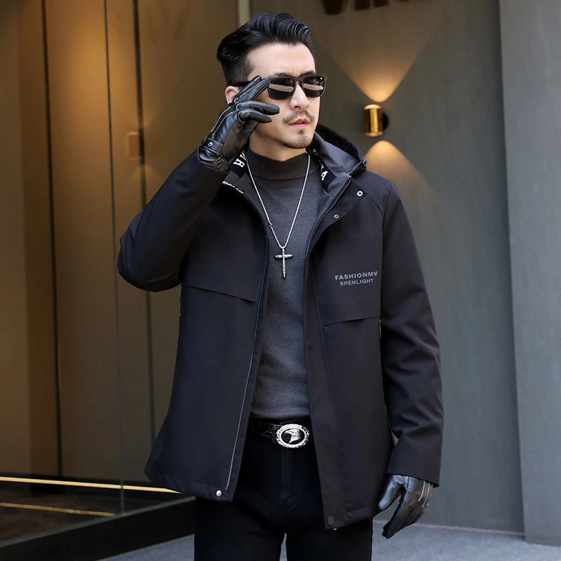 男款短款派克服商务版可拆卸内胆活里活面加厚保暖休闲时尚