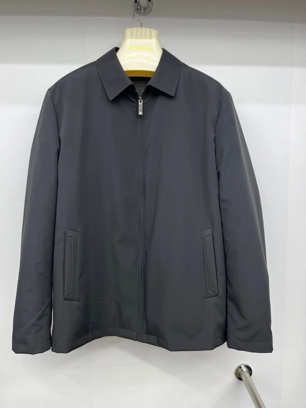 男士方领行政夹克水貂毛毛内胆可拆卸