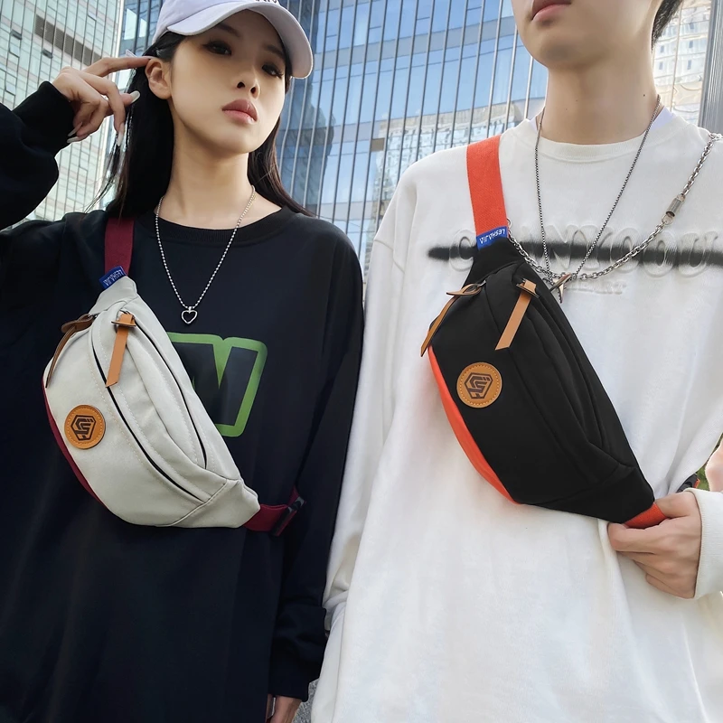 时尚胸包百搭斜挎小背包男女潮流个性斜跨胸前包轻便休闲户外小包