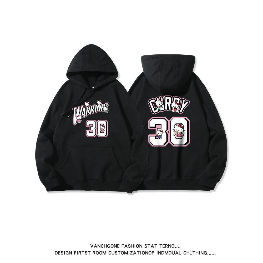 史蒂芬库里卫衣男连帽勇士队美式篮球运动衣服秋冬季宽松外套帽衫