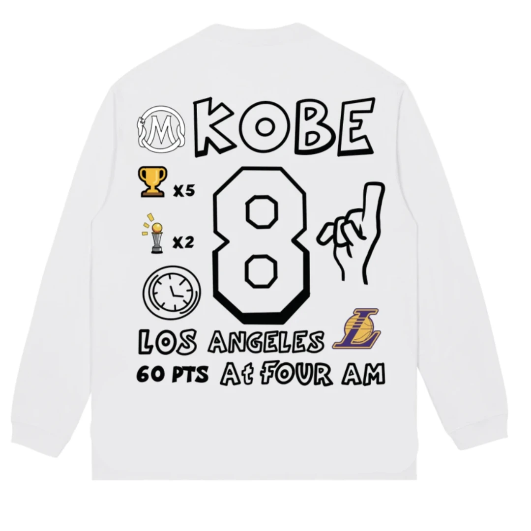 秋季美式科比双面印花速干长短袖男女生同款宽松百搭休闲圆领T恤