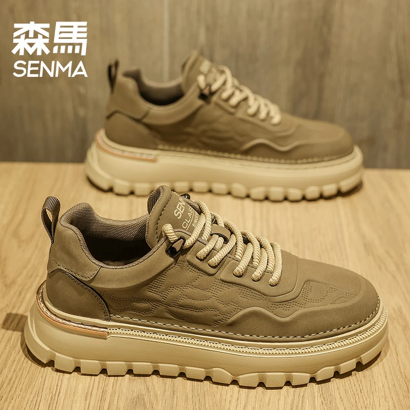 森马男鞋秋季厚底复古工装风休闲潮鞋男士高端百搭防滑低帮板鞋男