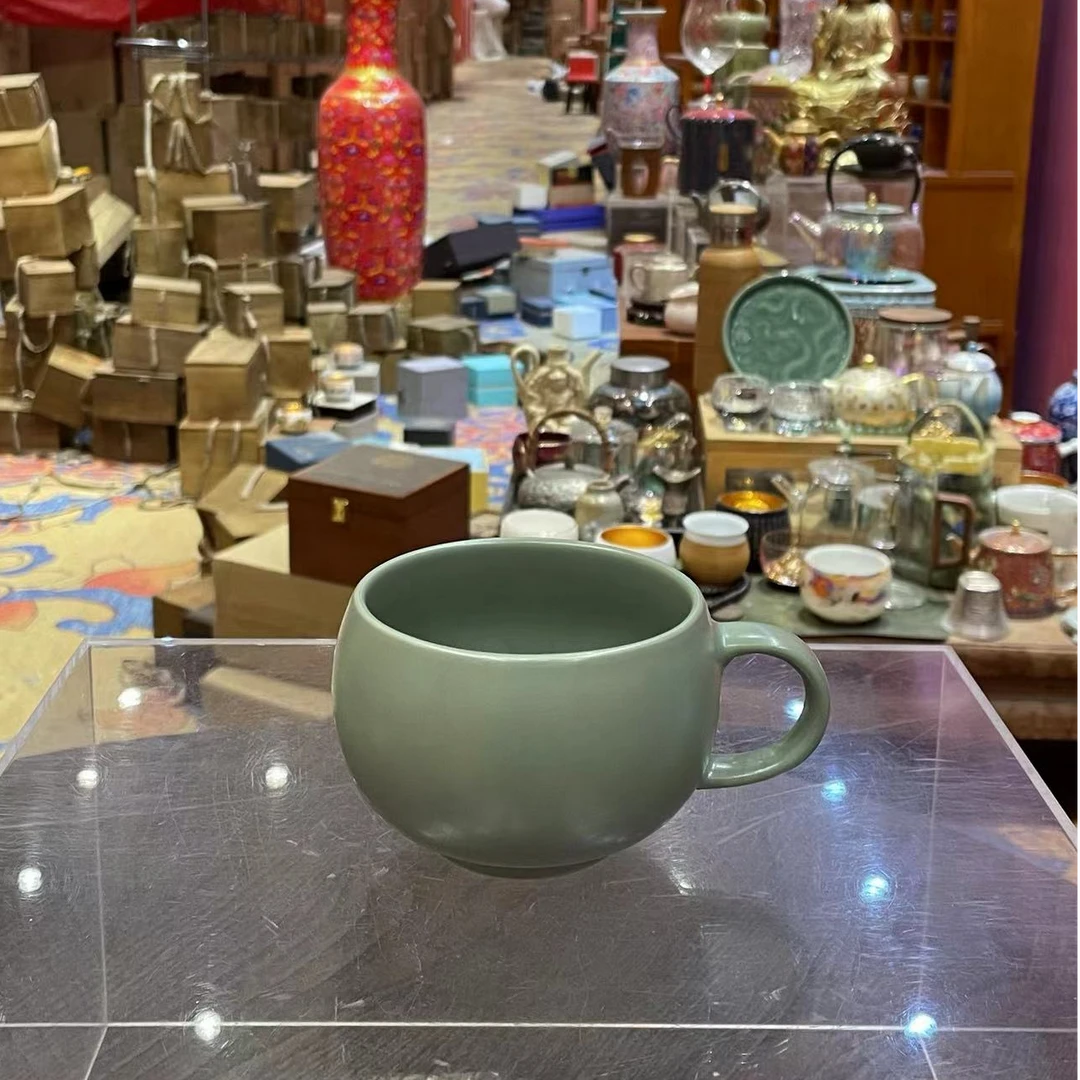 【闪购商品】陶瓷咖啡杯绿色泡茶杯水杯，390304