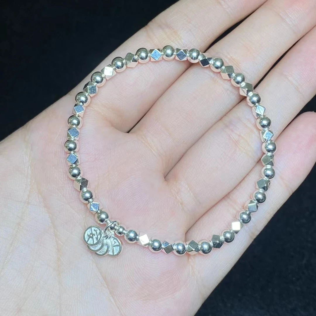 925银银制品 【小北珠宝】S925银手串16-16P20X135