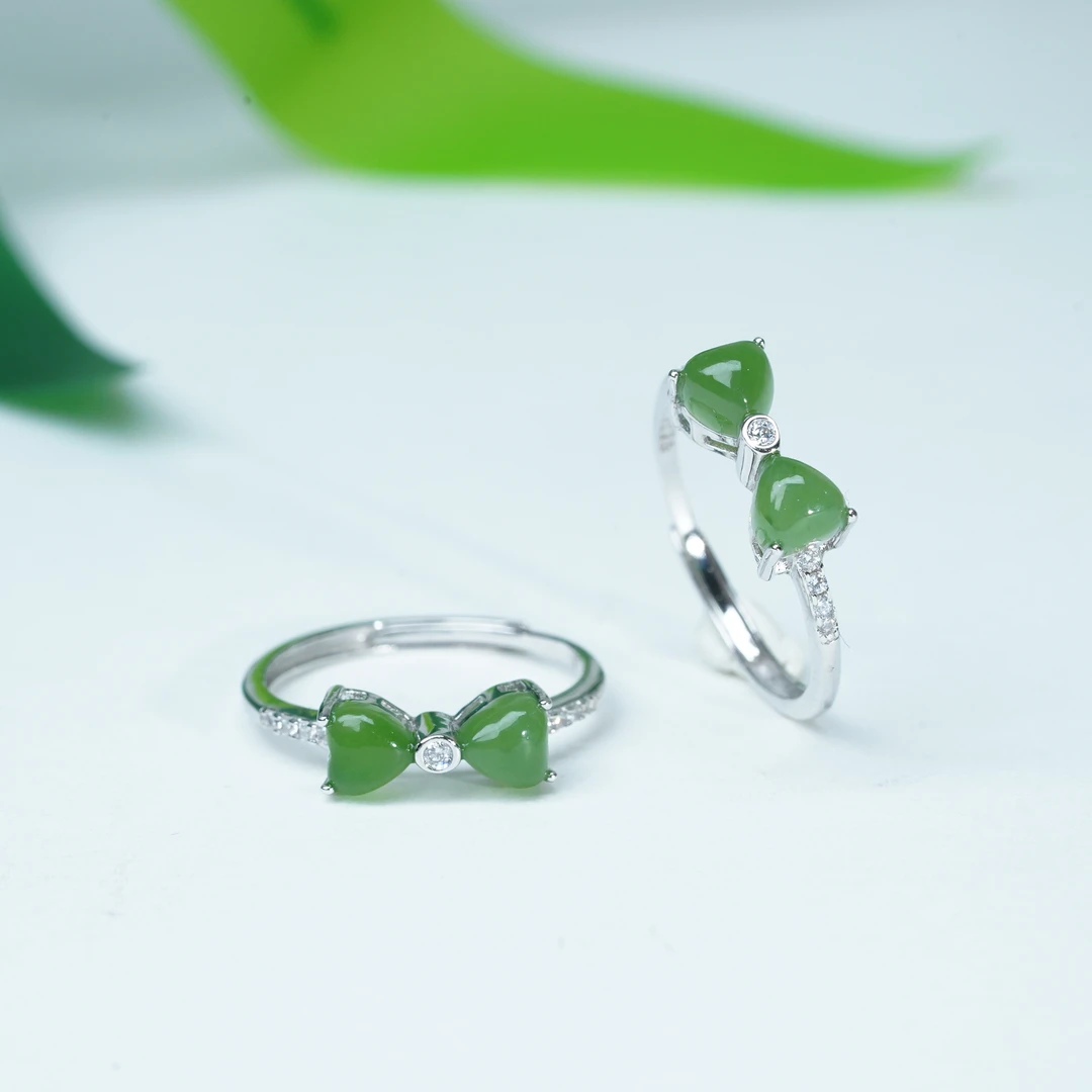 【小北好物】s925银和田玉戒指-2QH182X59【多样性发一件】约5*5mm