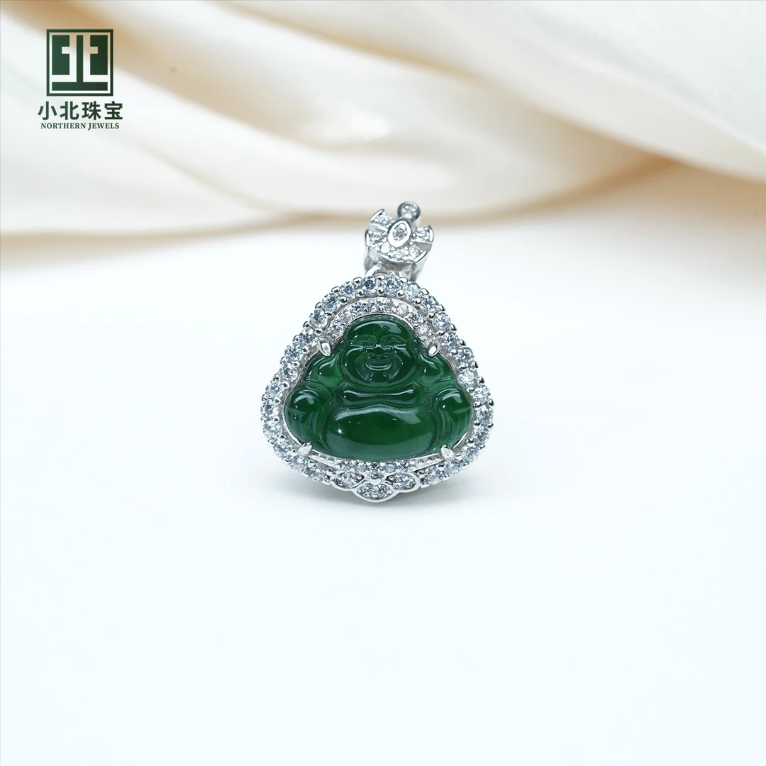【小北好物】S925银翡翠吊坠-16QH121X42【多样性发一件】约9*12mm