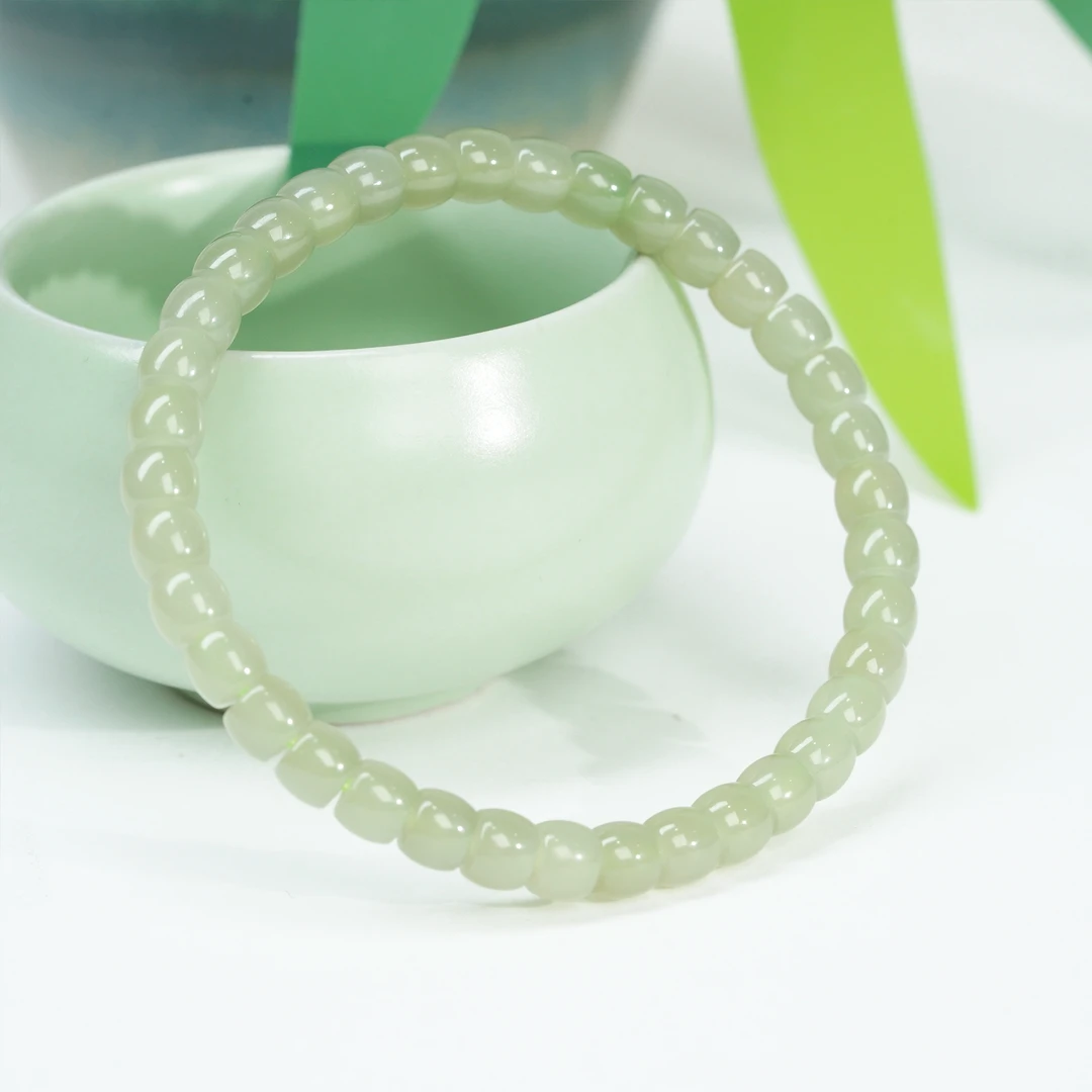 【小北好物】和田玉单圈手串QH55X120【多样性发一件】约4*6mm