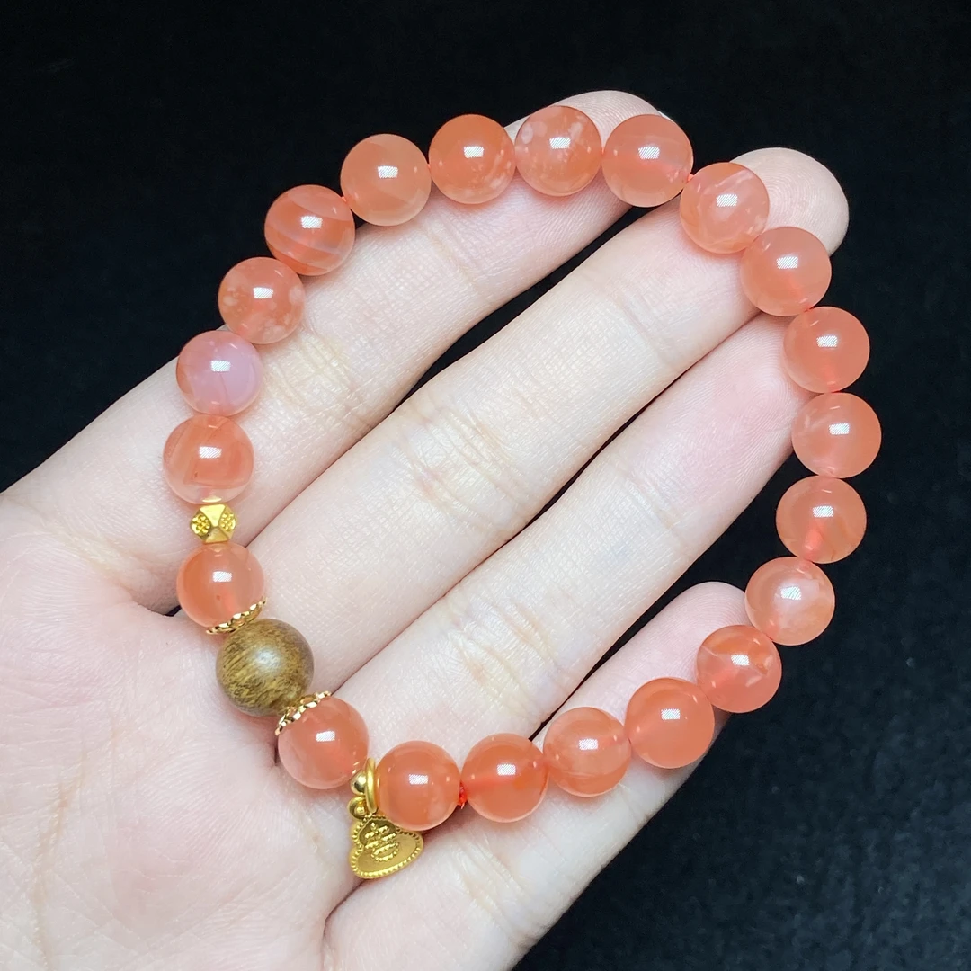 【小北好物】南红DIY单圈手串-17QL08X125【多样性发一件】约8mm