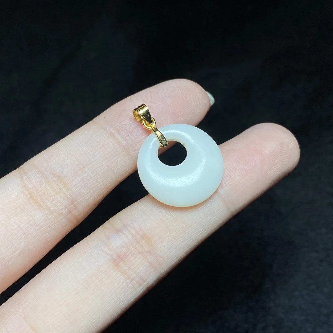 【小北珠宝】s925银和田玉吊坠15-16Y01X3【多样性发一件】约17*17mm