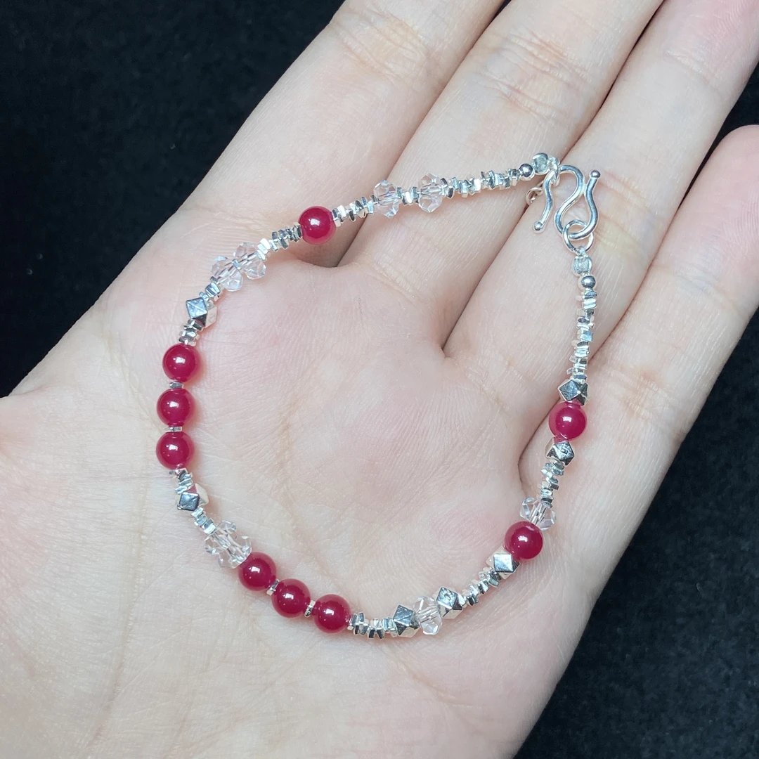 合成/培育【小北严选】培育红宝石DIY手链9-16H199X59【尺寸约4mm+】