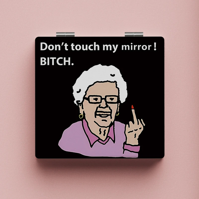 个性双面小镜子便携补妆搞怪手持化妆学生迷你小镜子随身携带