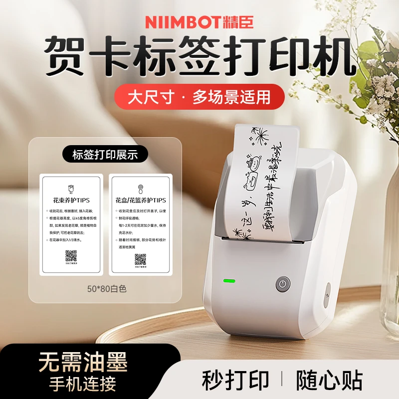 标签打印机B1小型蓝牙打印标签机花店标签商超条码多功能打印机DB