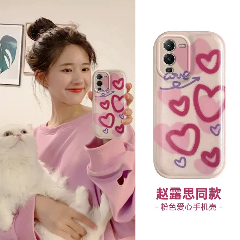 爱心ins赵露思同款小众手机壳适用苹果/华为/荣耀/oppo/vivo/小米