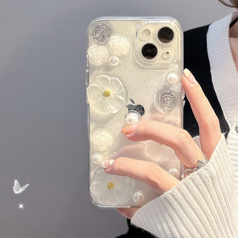 滴胶荷花立体高级感手机壳适用iPhone14苹果13promax小众11苹果12