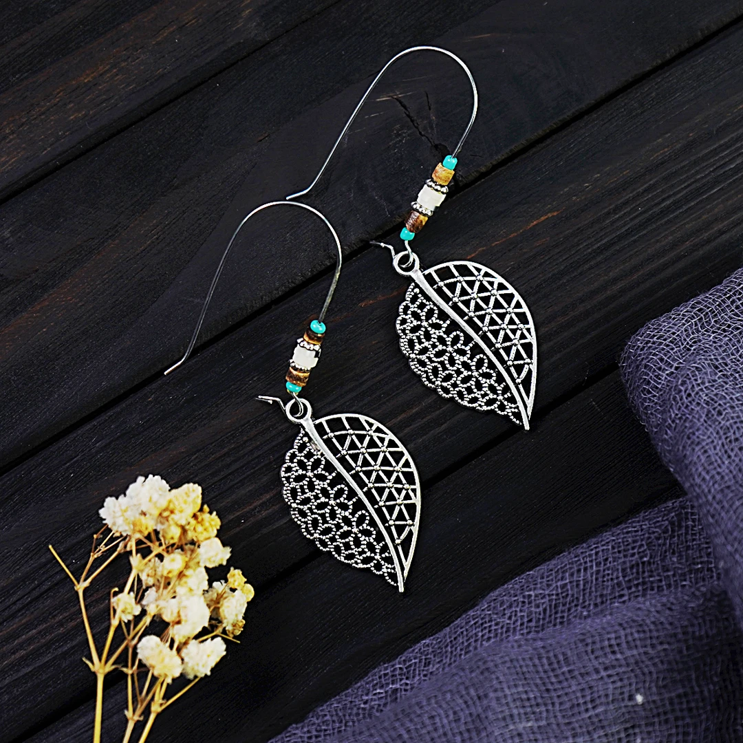 S18气质时尚百搭复古长款纯手工民族风素款个性耳环