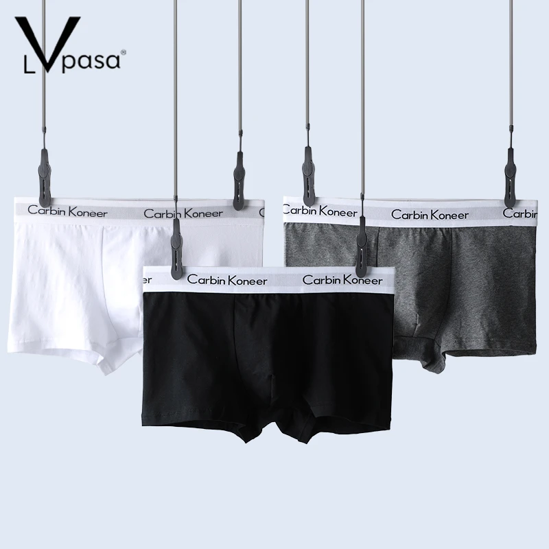 Lvpasa男士平角内裤棉舒适四角裤简约中腰运动短裤头夏季