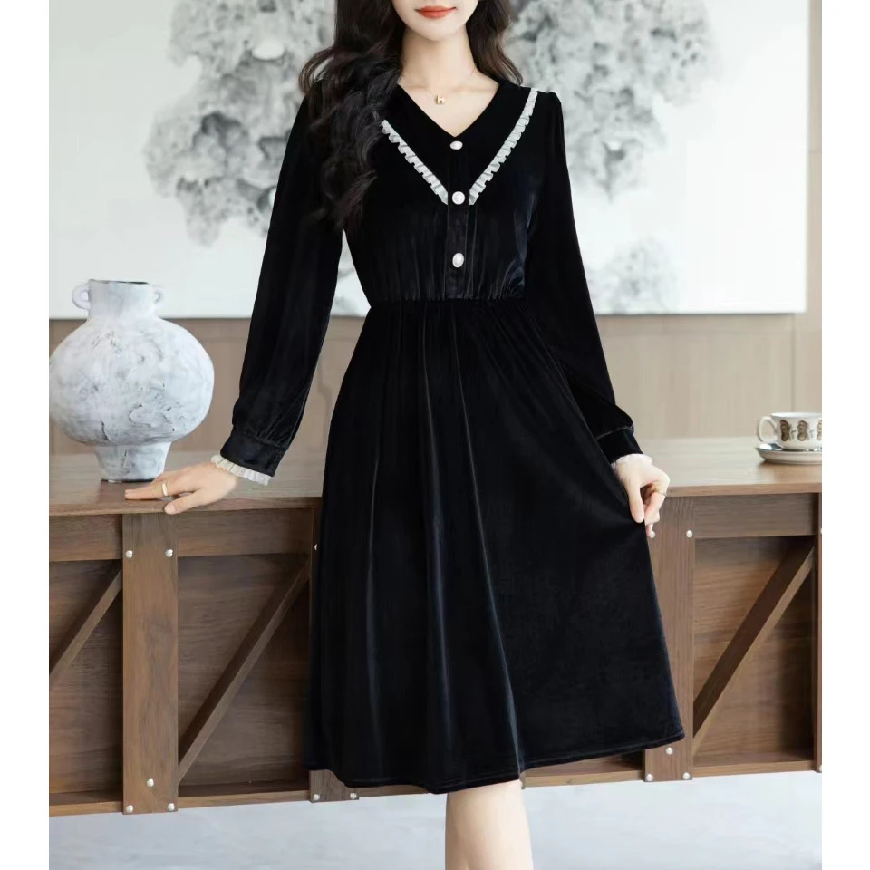 新款2025连衣裙女收腰显瘦洋气时尚连衣裙子J723