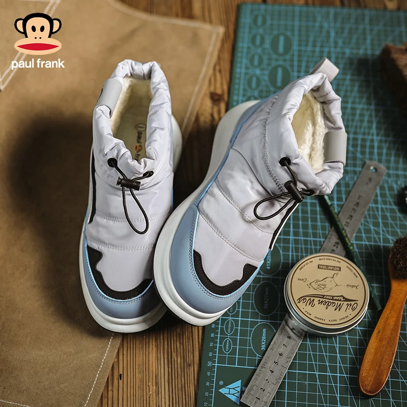 大嘴猴男士雪地靴2024冬季新款潮鞋保暖加绒舒适棉鞋轻便厚底小众