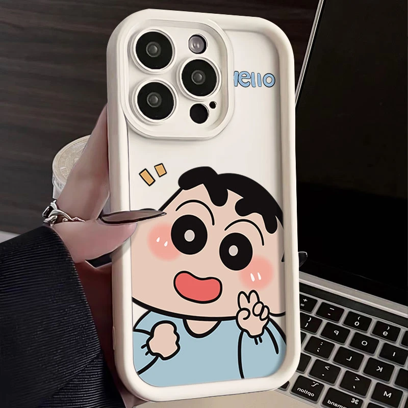 比耶蜡笔小新iphone15手机壳苹果14promax全包13/11硅胶7/8高级XS