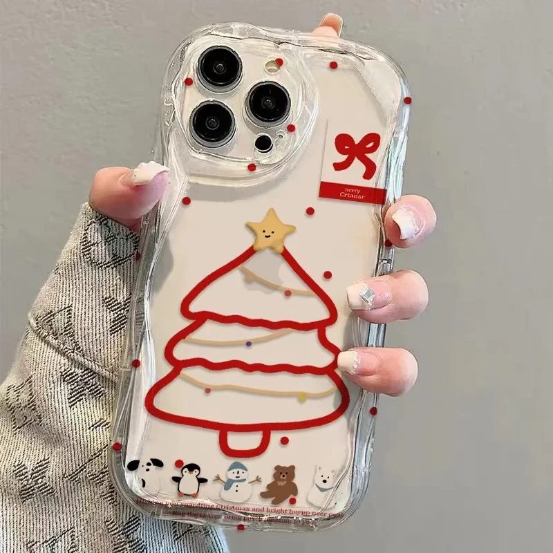 红圣诞树适用苹果16PRO手机壳卡通iPhone15Promax可爱14/13/12PRO