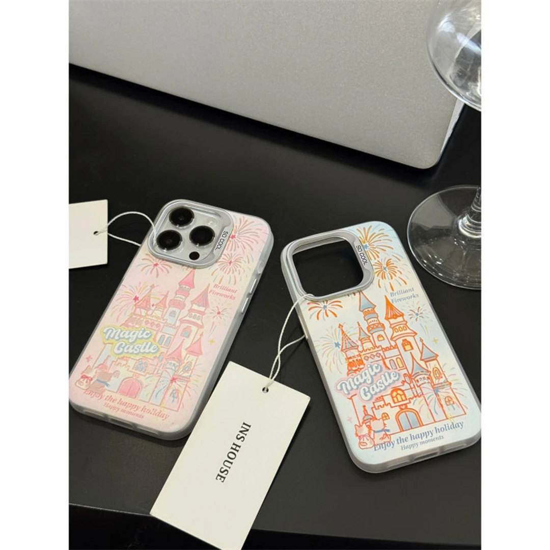 ins梦幻城堡元气壳适用苹果15手机壳iPhone13/14promax新款12/11